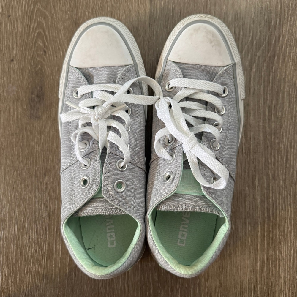 Converse All Star Madison Womens 7 Grey Mint Green Low Top Sneakers 558659F